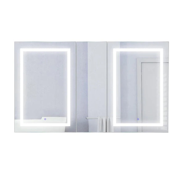 Krugg Svange 60" X 36" Double LED Medicine Cabinet with Dimmer and Defogger SVANGE6036DLRR