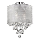 Dainolite 2 Light Incan Crystal Flush-Mount P Chrome Silver TAH-122FH-PC