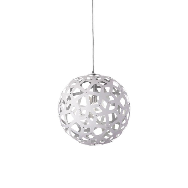 Dainolite 1 Light Pendant, White/Silver TAL-141P-691