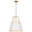 Dainolite 1 Light Trapezoid Pendant Gold/White Shade with 790 Diffuser TRA-1P-GLD-WH