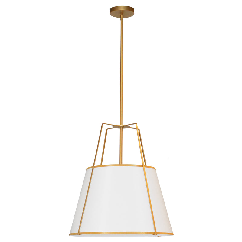 Dainolite 1 Light Trapezoid Pendant Gold/White Shade with 790 Diffuser TRA-1P-GLD-WH