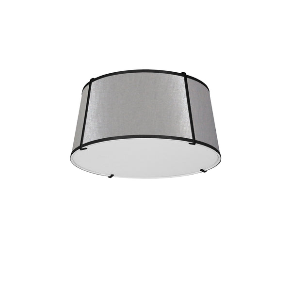 Dainolite 3 Light Trapezoid FlushMount Black/Gry Shade with 790Diffuser TRA-3FH-BK-GRY