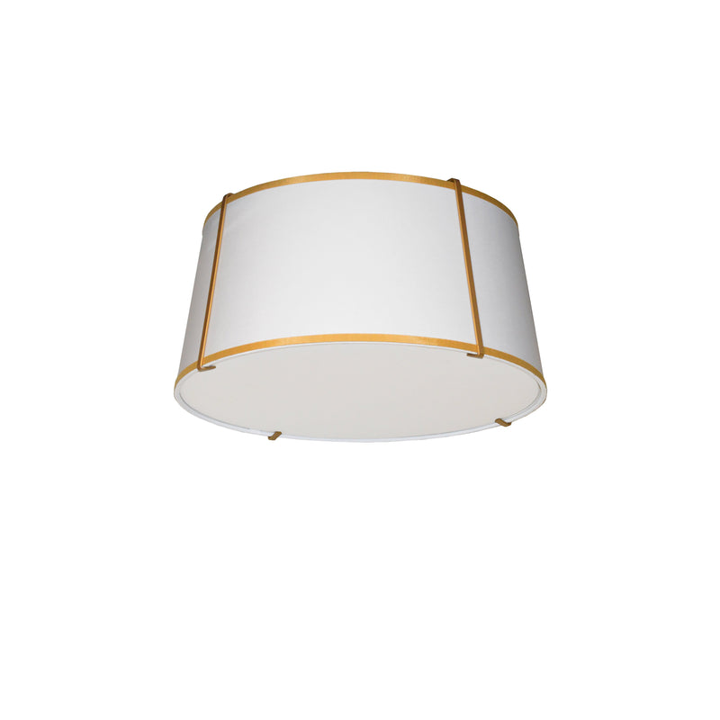 Dainolite 3 Light Trapezoid FlushMount Gold/White Shade with 790Diffuser TRA-3FH-GLD-WH