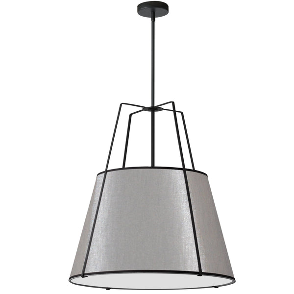 Dainolite 3 Light Trapezoid Pendant Black/Grey Shade with 790 Diffuser TRA-3P-BK-GRY