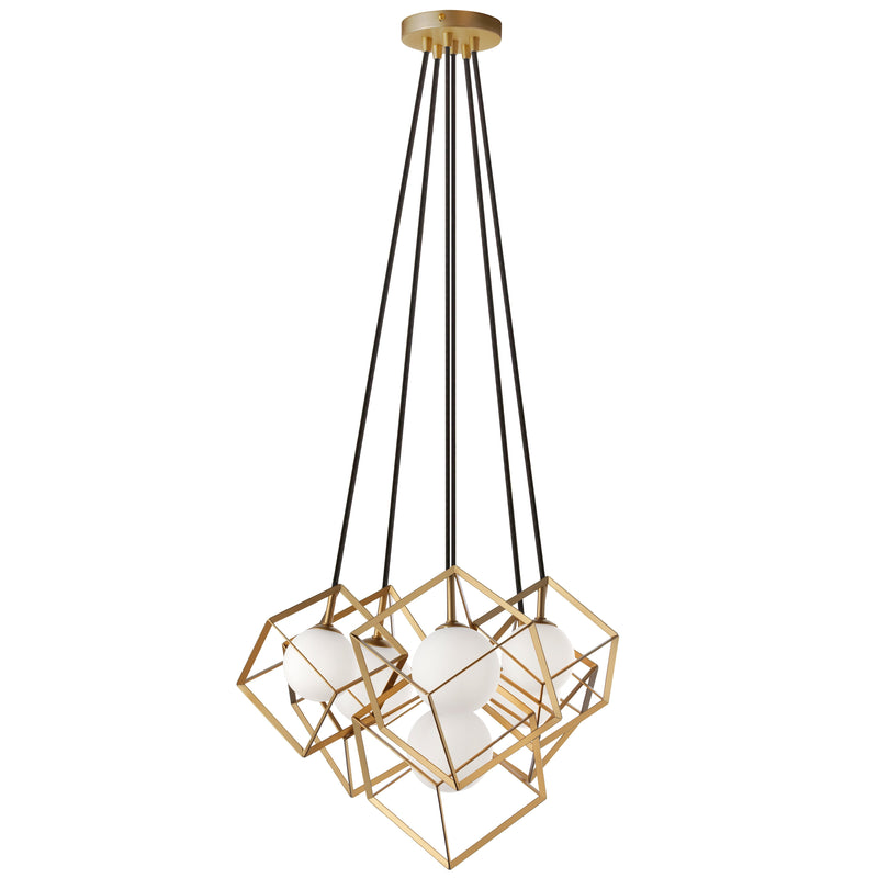 Dainolite 6 Light Halogen Pendant Gold TSN-6P-GLD