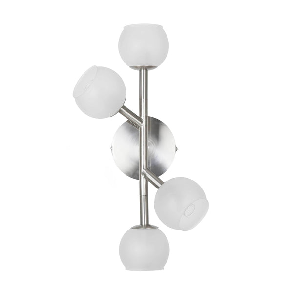 Dainolite 4 Light Halogen Wall Sconce Satin Chrome Frosted Glass TWD-174W-SC