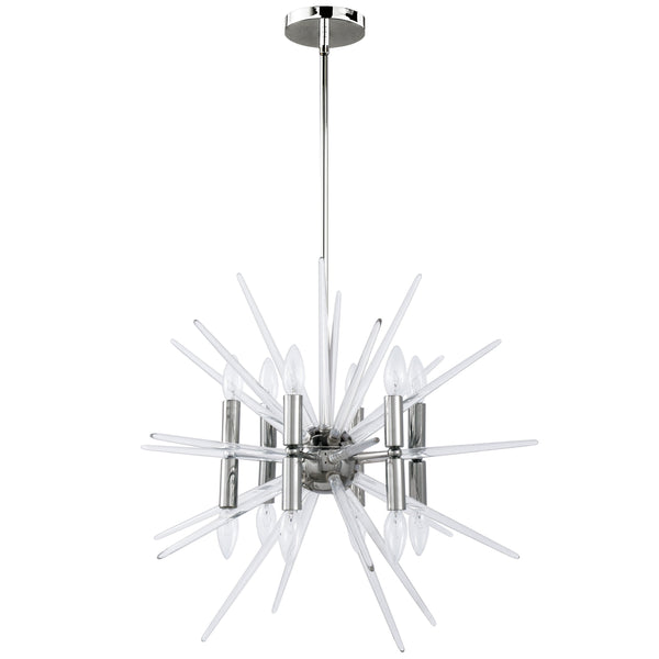 Dainolite 12 Light Incandescent Pendant, Polished Chrome Finish VEL-2412C-PC