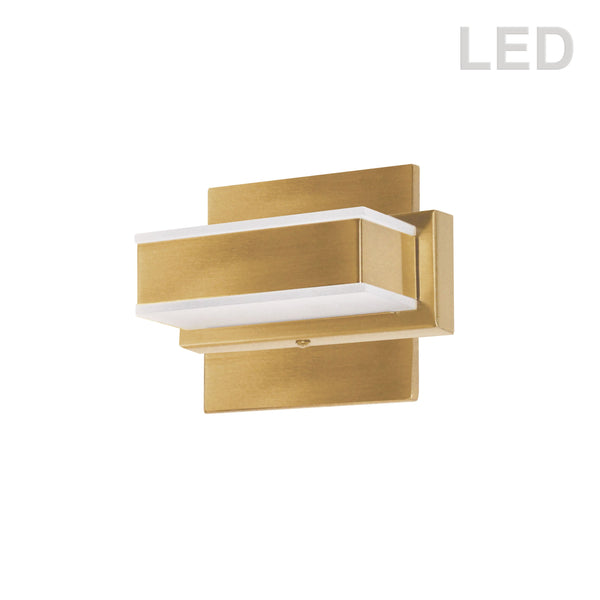 Dainolite 5W LED Wall Vanity, Aged Brass Finish VLD-215-1W-GLD