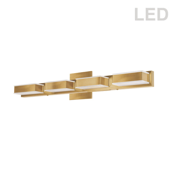 Dainolite 20W LED Wall Vanity, Aged Brass Finish VLD-215-4W-GLD