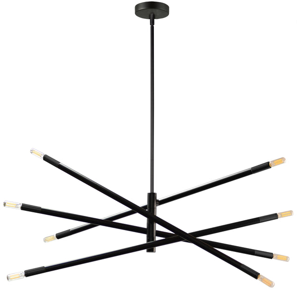 Dainolite 8 Light Pendant, Matte Black Finish WAN-408P-MB