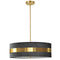 Dainolite 4 Light Incandescent Pendant Aged Brass with Black Shade WIL-224P-AGB-BK