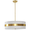 Dainolite 4 Light Incandescent Pendant Aged Brass with White Shade WIL-224P-AGB-WH