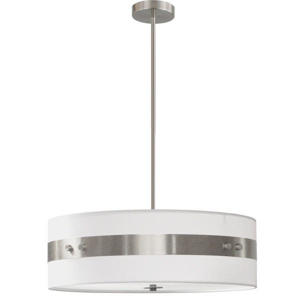 Dainolite 4 Light Incandescent Pendant S Chrome with White Shade WIL-224P-SC-WH