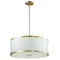 Dainolite 4 Light Incandescent Pendant, Aged Brass with White Shade ZUR-402P-AGB-WH