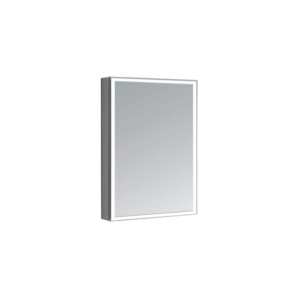 Aquadom AQUADOM Edge Royale LED Medicine Mirror Cabinet Recessed or Surface Mounted Defogger Dimmer LED 3X Makeup Mirror Electrical Outlets ER-2032L