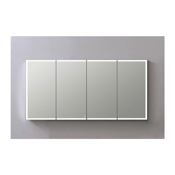 Aquadom AQUADOM Edge Royale LED Medicine Mirror Cabinet Recessed or Surface Mounted Defogger Dimmer LED 3X Makeup Mirror Electrical Outlets ER-7232