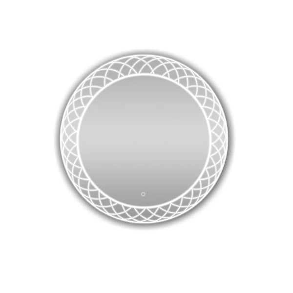 Aquadom AQUADOM Frost Design Round LED Bathroom Vanity Acrylight Technology Fog Free Touch Button Dimmable Wall Mounted Make Up and Shaving Bedroom Mirror IP54 Moisture Resistant FR-30