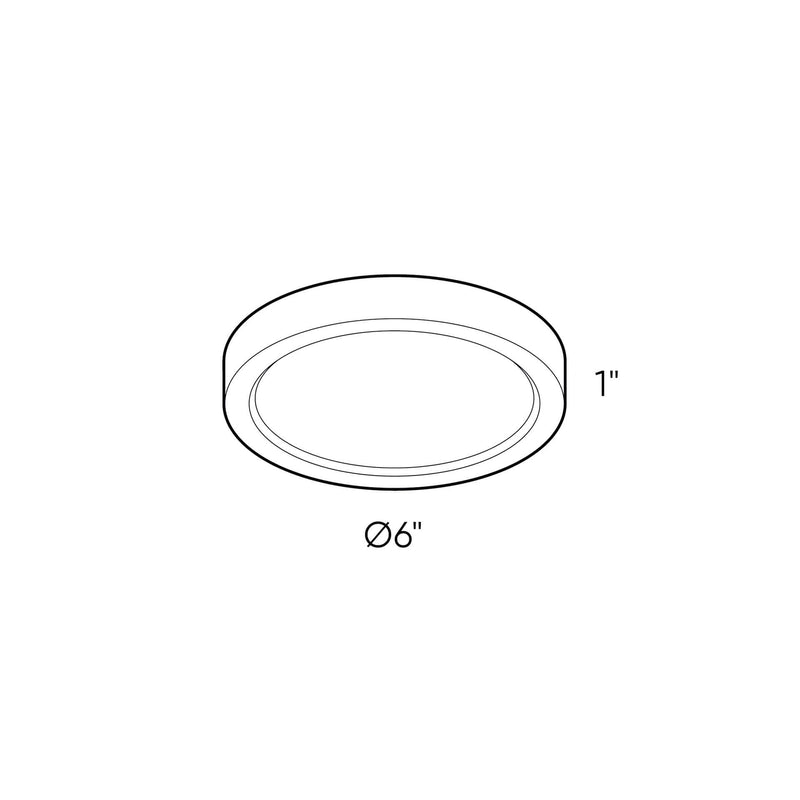 Dals Lighting 6" Round Indoor or Outdoor LED Flush Mount CFLEDR06-CC-BK