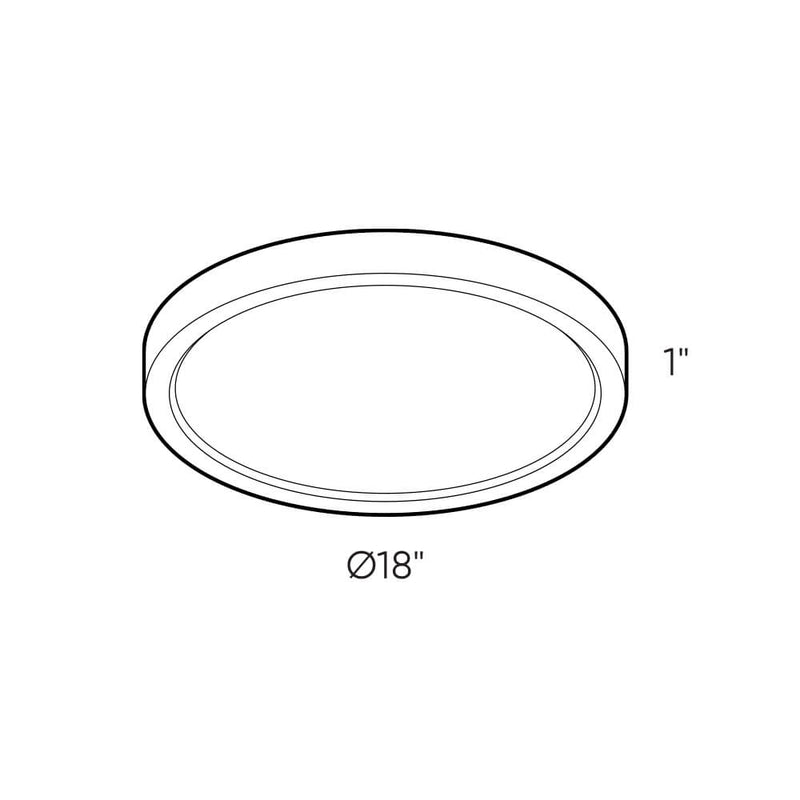 Dals Lighting 18" Round Indoor or Outdoor LED Flush Mount CFLEDR18-CC-BK