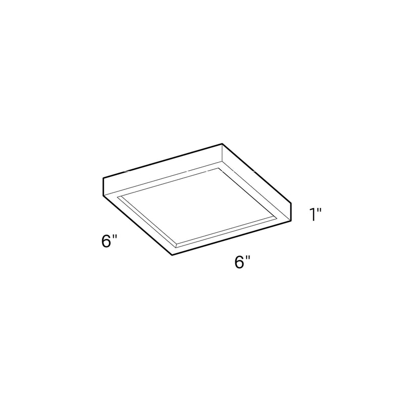 Dals Lighting 6" Square Indoor or Outdoor LED Flush Mount CFLEDSQ06-CC-BK