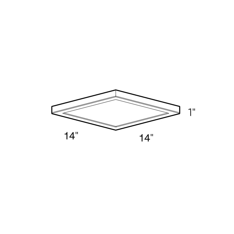 Dals Lighting 14" Square Indoor or Outdoor LED Flush Mount CFLEDSQ14-CC-BK