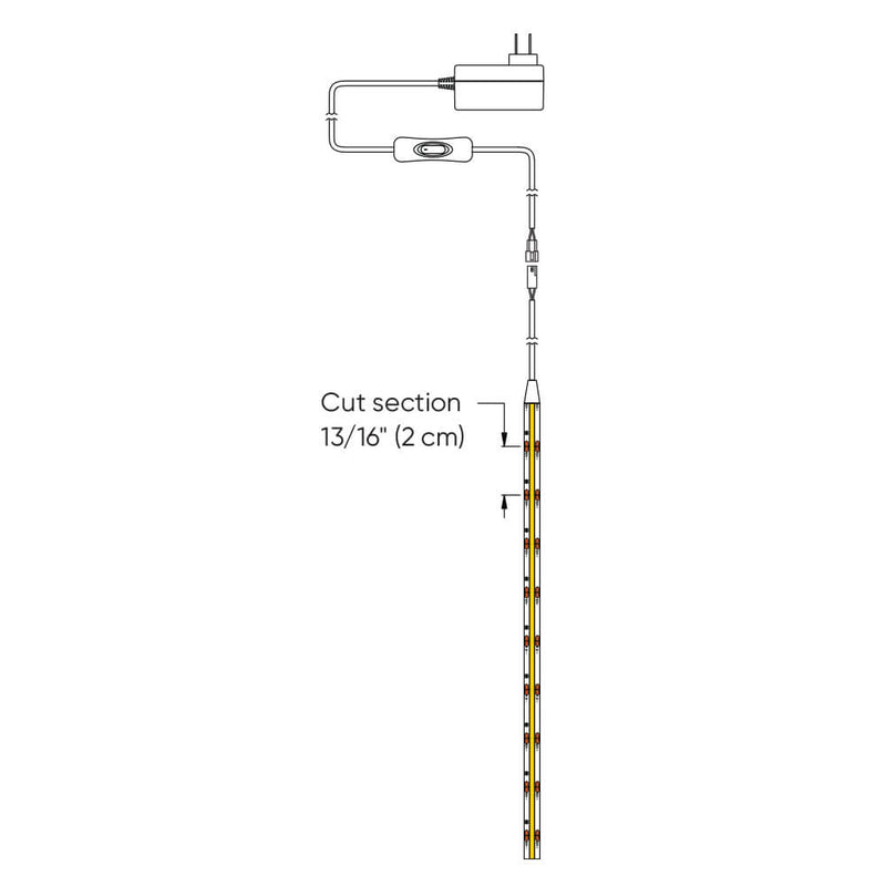 Dals Lighting Cob LED Tape Light Kits COBTP3M