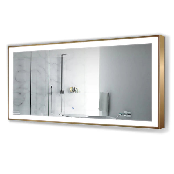 Krugg Soho 60" X 30" Gold LED Bathroom Mirror SOHO6030G