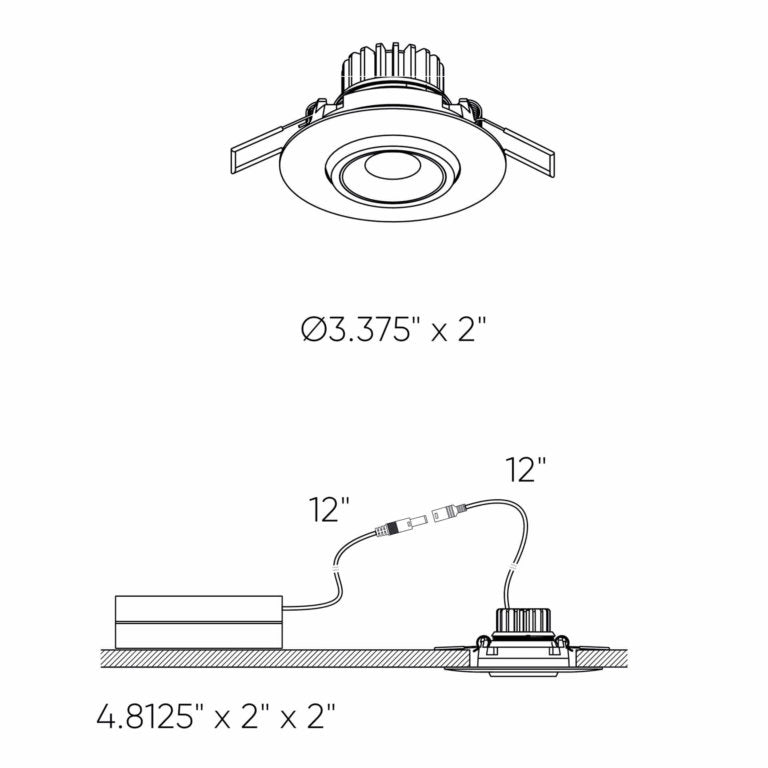 Dals Lighting 3" Round Recessed LED Gimbal Light In 5CCT LEDDOWNG3-CC-BK