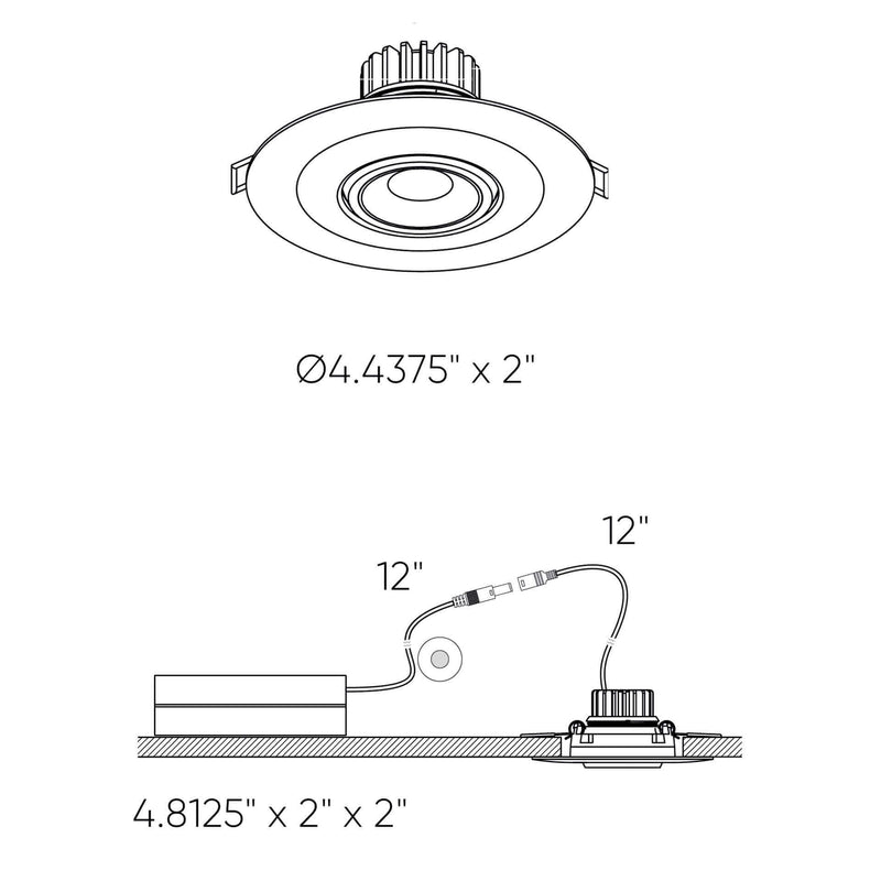 Dals Lighting 4" Round Recessed LED Gimbal Light In 5CCT LEDDOWNG4-CC-BK