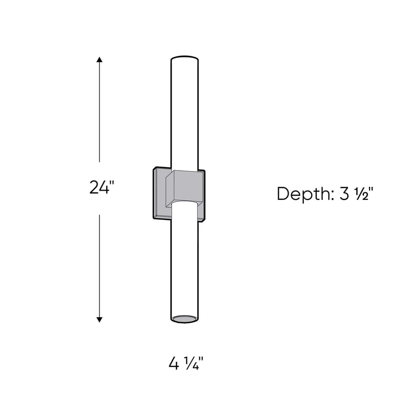 Dals Lighting 24" CCT Glass LED Vanity Light LEDVAN002-CC-24CH