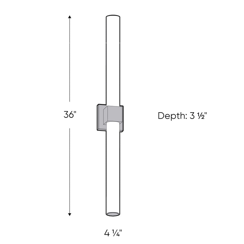 Dals Lighting 36" CCT Glass LED Vanity Light LEDVAN002-CC-36CH