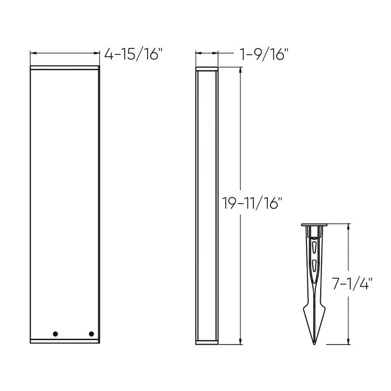 Dals Lighting Bollard 20" LRB20-3K-BK