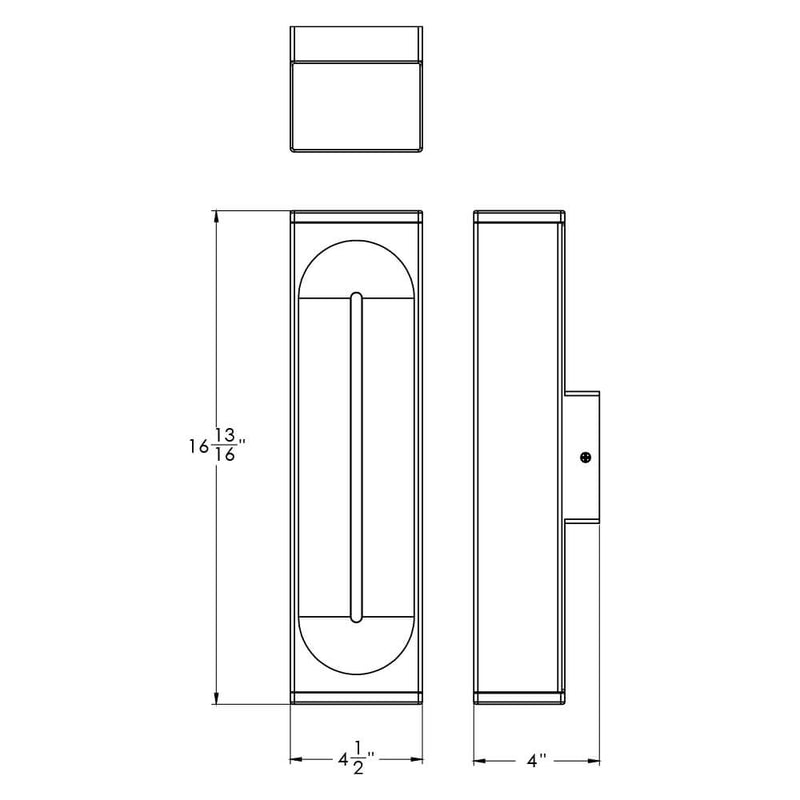 Dals Lighting 16" Rectangular CCT Dual Light Wall Sconce LWJ16-CC-BK