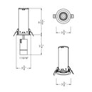 Dals Lighting 3" 5CCT Multi Functional Recessed Light with Adjustable Head MFD03-CC-BK