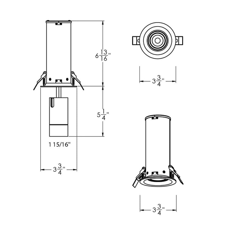 Dals Lighting 3" 5CCT Multi Functional Recessed Light with Adjustable Head MFD03-CC-BK