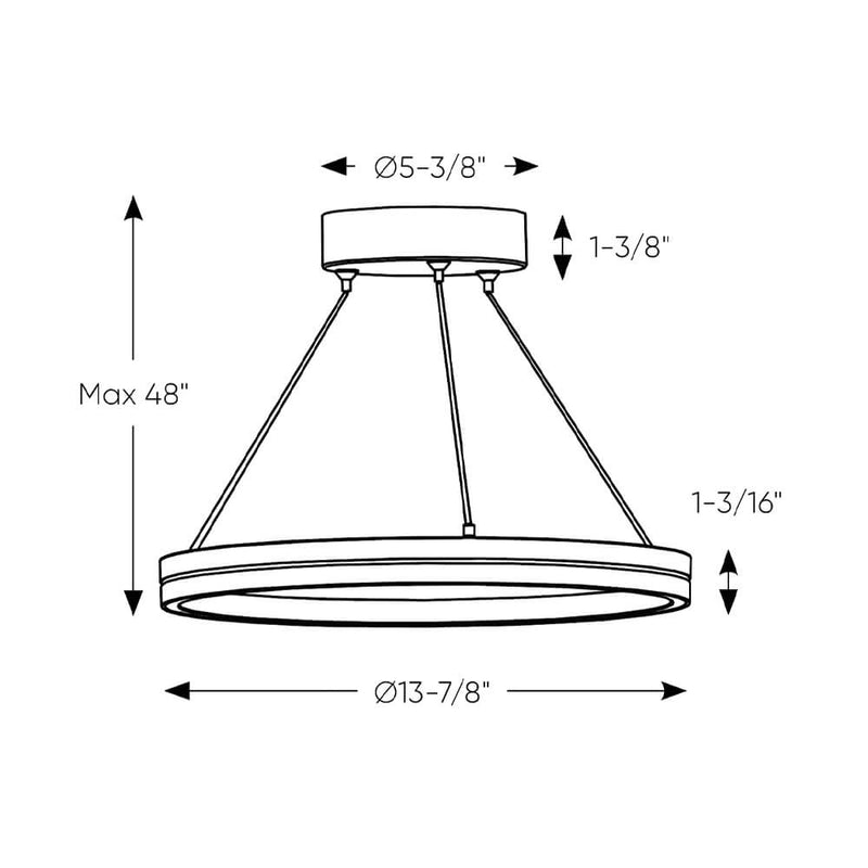 Dals Lighting 14" Pendant Double Ring PDR14-CC-BG