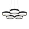 Dals Lighting 25" 5 Ring LED Pendant Light PDR5-3K-BK