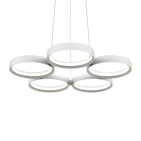 Dals Lighting 25" 5 Ring LED Pendant Light PDR5-3K-WH