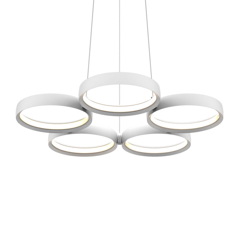 Dals Lighting 25" 5 Ring LED Pendant Light PDR5-3K-WH