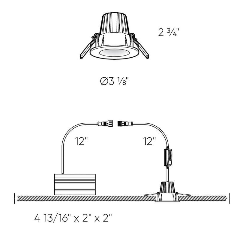 Dals Lighting 2" Round Indoor or Outdoor Regressed Gimbal Down Light RGR2-CC-WH