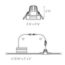 Dals Lighting 2" Square Indoor or Outdoor Regressed Gimbal Down Light RGR2SQ-CC-BK