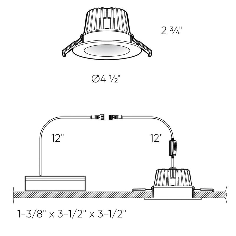 Dals Lighting 4" Round Indoor or Outdoor Regressed Gimbal Down Light RGR4-CC-WH