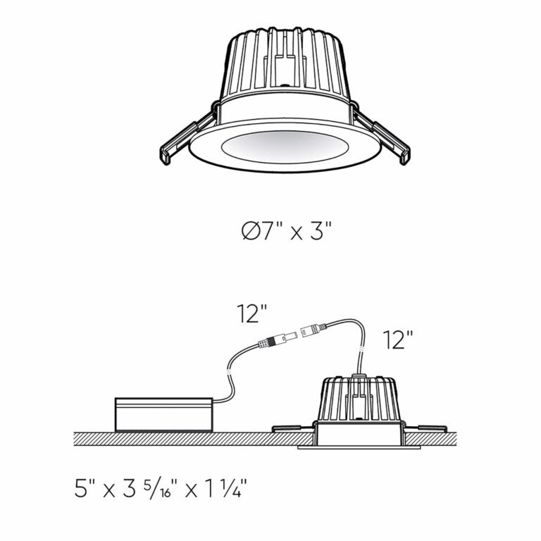 Dals Lighting 6" Round Indoor or Outdoor Regressed Gimbal Down Light RGR6-3K-SN