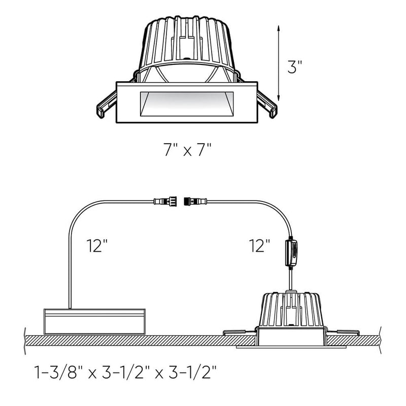 Dals Lighting 6" Square Indoor or Outdoor Regressed Gimbal Down Light RGR6SQ-CC-WH