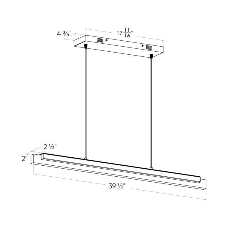 Dals Lighting 39" Smart LED Linear Pendant Light SM-LPD39