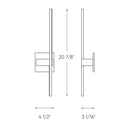 Dals Lighting 21" Linear LED Wall Sconce STK21-3K-WH