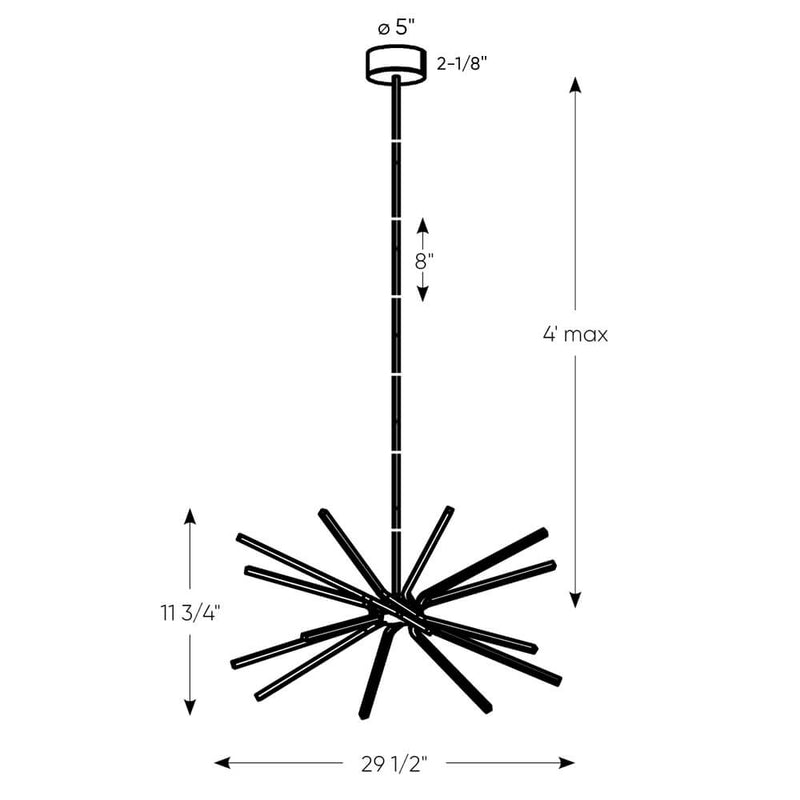 Dals Lighting 29" Star LED Pendant Light STRPD-3K-WH