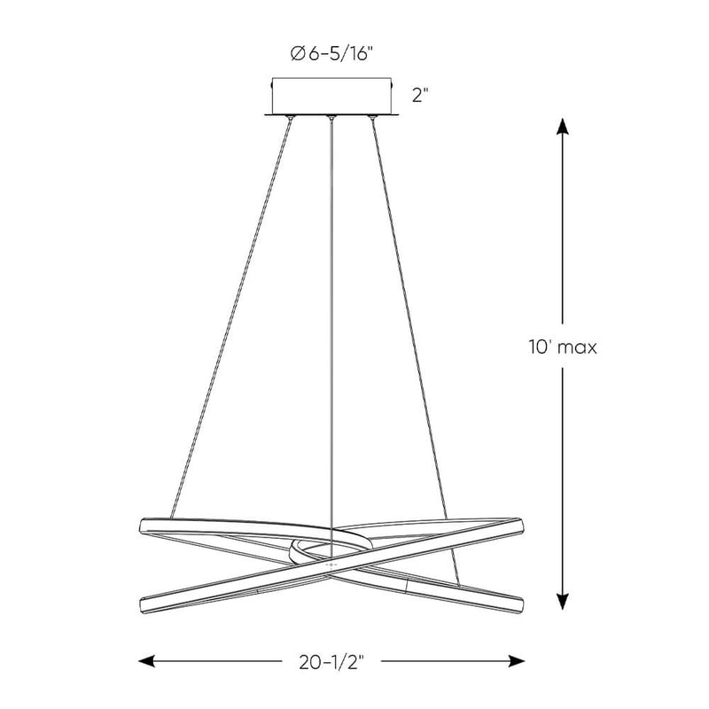 Dals Lighting Twirl Pendant Small Dimmable Black TWPS-3K-BK